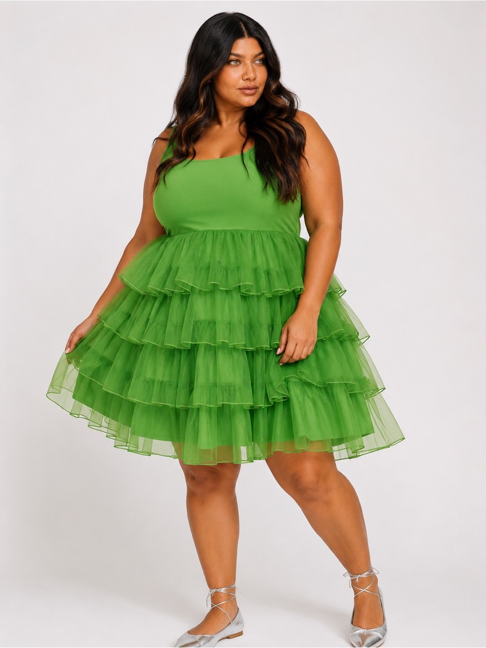 TORRID Lime Green Tiered Tulle Tutu Mini Dress